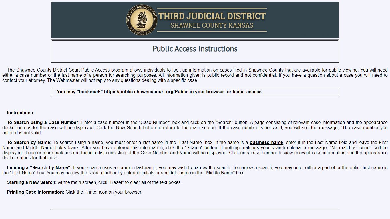 Public Access Instructions