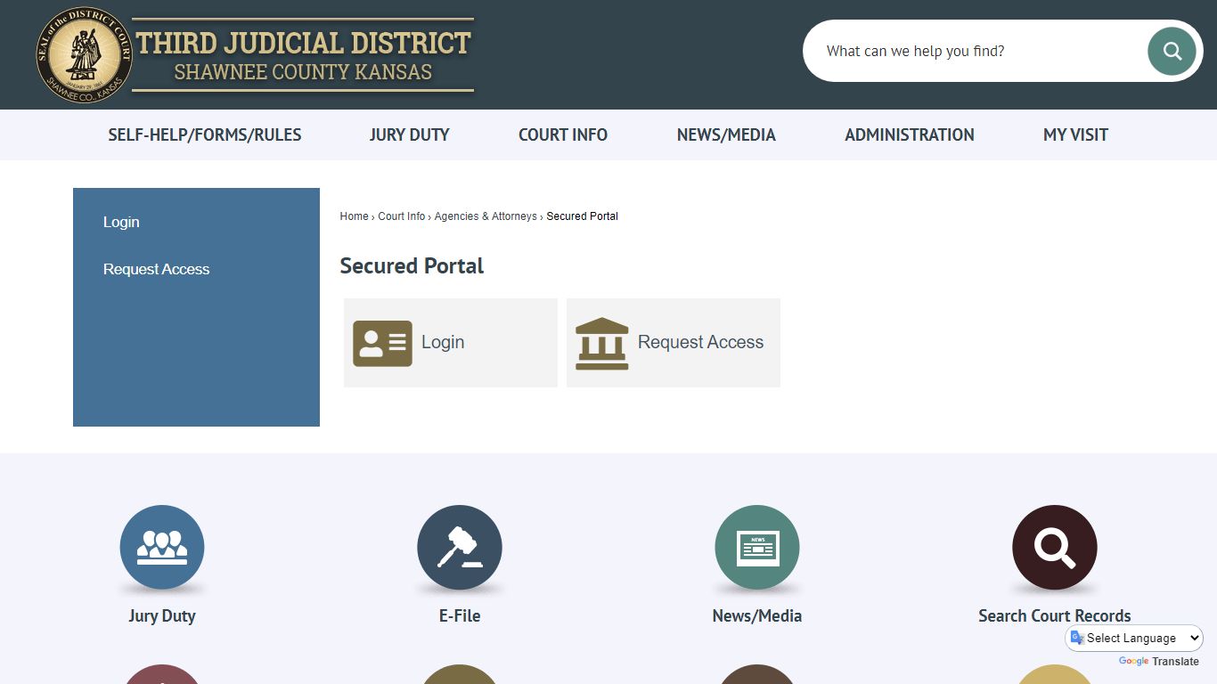 Secured Portal | Third Judicial District, KS - Official Website